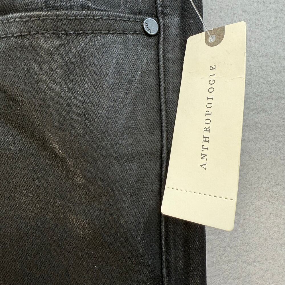 Paige Pants Women's 33 (16) Black Claudine Transend Lux Coating Antrhopologie - Picture 6 of 16